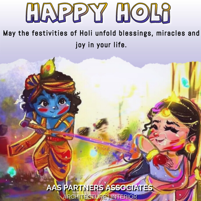 Happy Holi สี่เหลี่ยมจัตุรัส (1:1) template