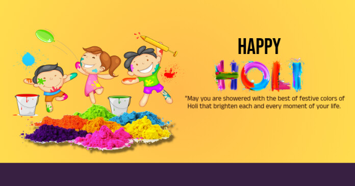 happy holi Imagem partilhada do Facebook template