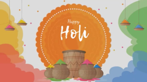 happy holi Pantalla Digital (16:9) template