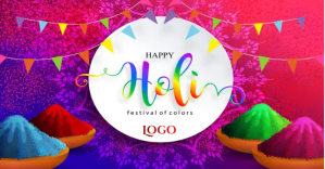 Happy Holi delt Facebook-billede template