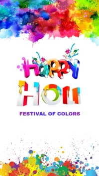 happy holi Instagram Story template