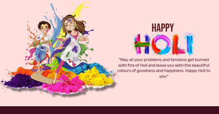 happy holi Isithombe Esabiwe ku-Facebook template