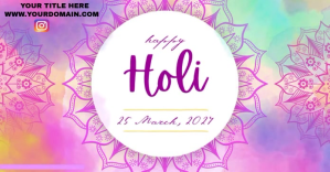 Happy holi Изображение, которым поделились на Facebook template