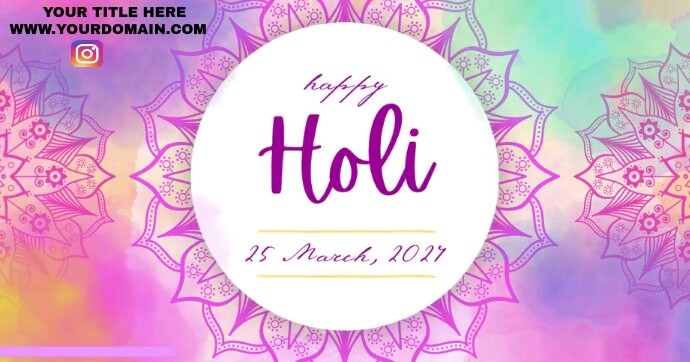 Happy holi Facebook Gedeelde Prent template