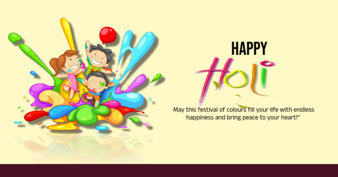 happy holi Facebook Gedeelde Prent template
