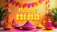 Happy holi YouTube Thumbnail template