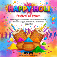 Happy Holi Instagram-Beitrag template