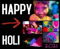 happy holi/diwali/festival/India/spring party Mellemstort rektangel template