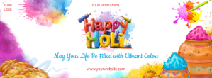 Hvid Holi Celebration Portada de Facebook Template