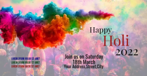 Happy Holi festival template Imagen Compartida en Facebook