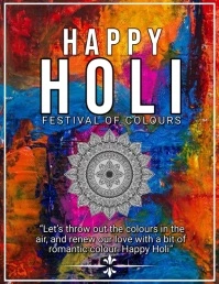 Happy Holi Flyer ใบปลิว (US Letter) template