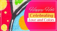 Happy Holi Graphics Editable YouTube Thumbnail 2025 template