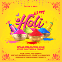 Happy Holi Greeting Post Template Instagram-opslag