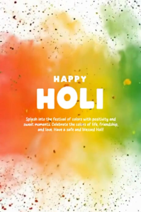 Happy Holi greetings Celebration Template Poster Video