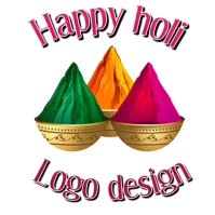 happy holi logo template
