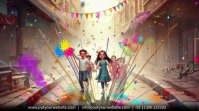 Happy Holi Motion Graphics 2024 Pantalla Digital (16:9) template