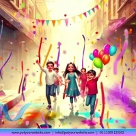 Happy Holi Motion Graphics 2024 Instagram Post template