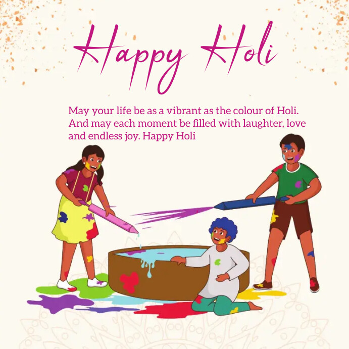 Happy Holi online greetings cards Template | PosterMyWall