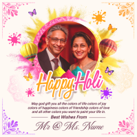 Happy Holi Post Template Instagram Plasing