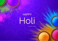 happy holi postcard template