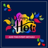 happy holi poster Square (1:1) template