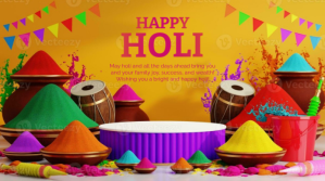 Pomarańczowy Holi Festival Celebration Digital Display Template