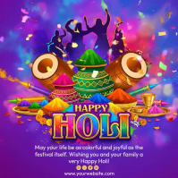 Happy Holi Square (1:1) template