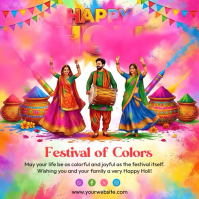 Happy Holi Square (1:1) template