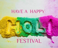 Happy Holi template 2025 Mittelgroßes Rechteck