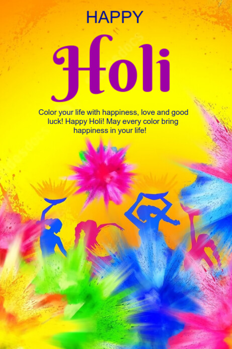 Happy Holi template 2025 Cartaz