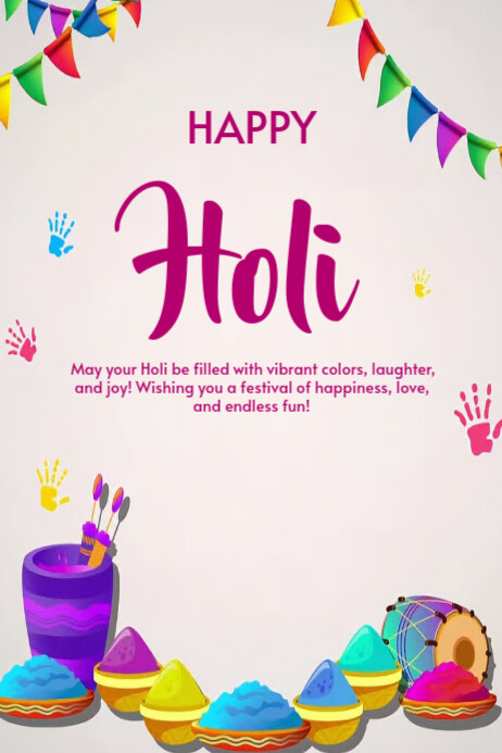 Happy Holi template 2025 Cartaz