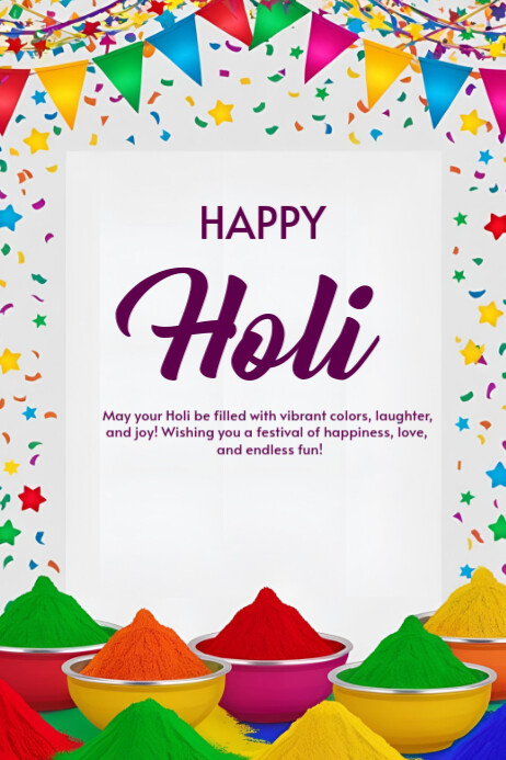 Happy Holi template 2025 Cartaz
