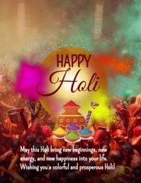 Happy Holi template 2025 Flyer (US Letter)
