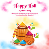 Happy Holi Template 2025 Kwadrat (1:1)