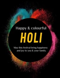Happy Holi template 2025 Flyer (US Letter)