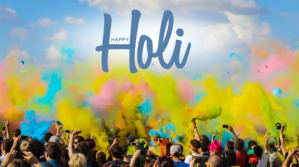 Happy holi template Цифровой дисплей (16 : 9)
