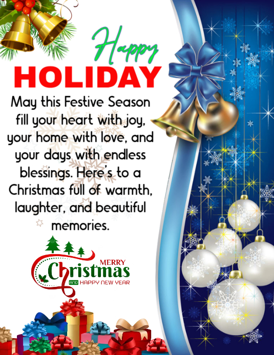 Plantilla de Happy Holiday Message Ad | PosterMyWall