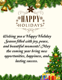 Happy Holiday Message Ad Flyer (US Letter) template