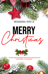 白色 Christmas Greeting Tabloid Template