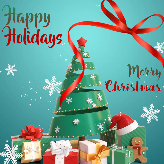 Happy holidays, merry Christmas poster template