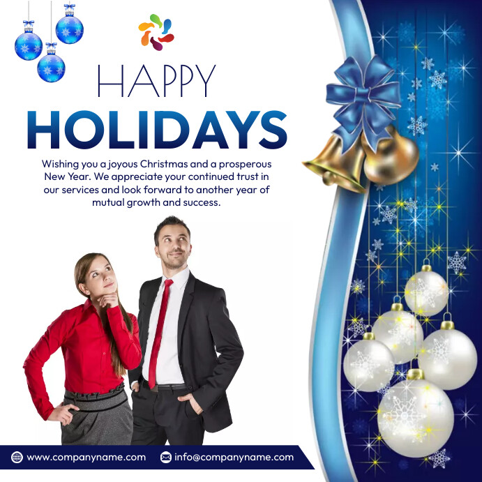 happy holidays corporate business Сообщение Instagram template