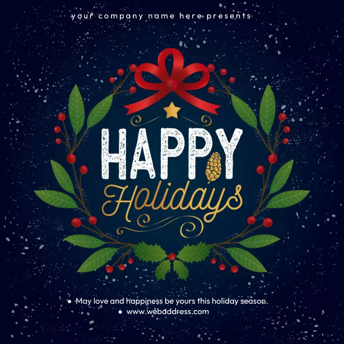 happy holidays Template PosterMyWall