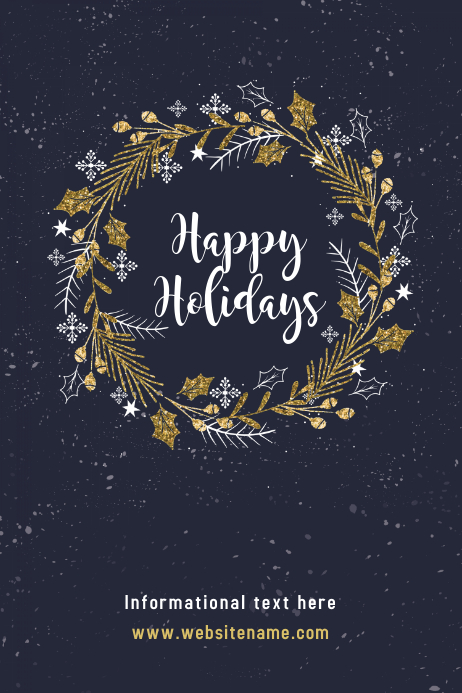 Happy Holidays Poster Template Postermywall