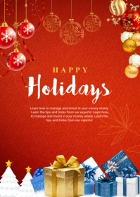 Happy Holidays Flyer Template A6