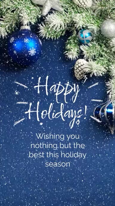 Happy Holidays Greeting Card Tampilan Digital (9:16) template