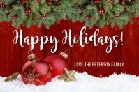 Happy Holidays Greeting Card Rótulo template