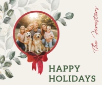 Happy holidays greeting card template with picture Large Rectangle