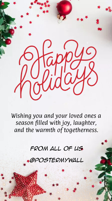 Happy Holidays Instagram Story 数字显示屏 (9:16) template