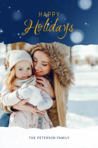 Happy Holidays Photo Card Label template