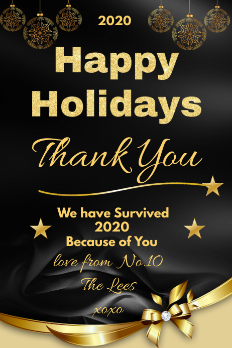 Copy of Happy Holidays Thank You  PosterMyWall